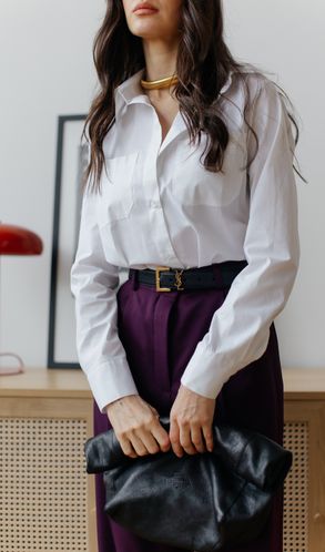 Рубашка из хлопка удлиненная Белая