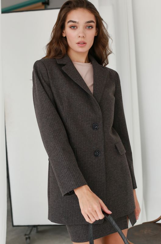 Піджак із кашеміру Клітинка коричневий