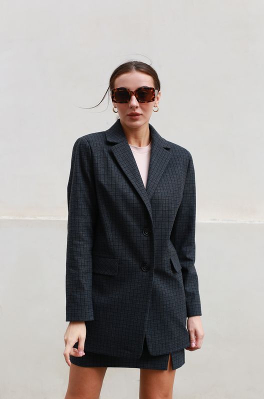 Піджак із кашеміру Клітинка темно-синій