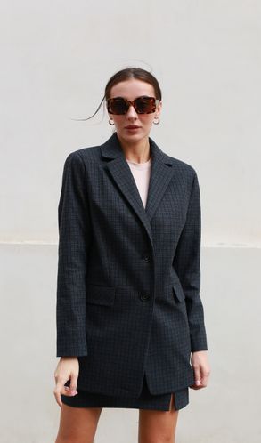 Піджак із кашеміру Клітинка темно-синій