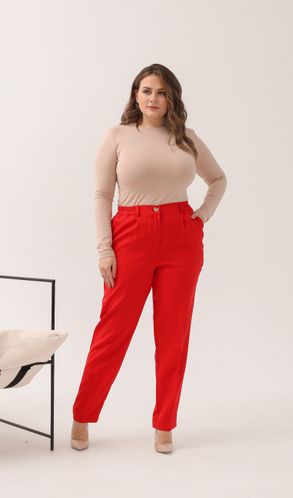 Брюки костюмные Смарт большого размера вишневые