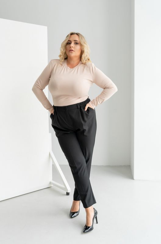 Брюки костюмные Смарт большого размера черные