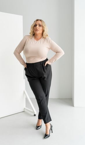 Брюки костюмные Смарт большого размера черные