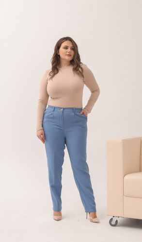 Брюки костюмные Смарт большого размера синий джинс