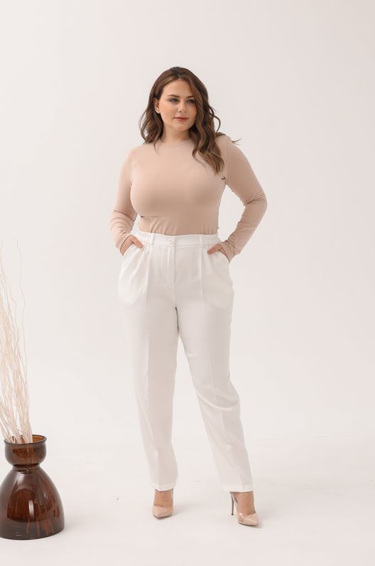 Брюки костюмные Смарт большого размера белые
