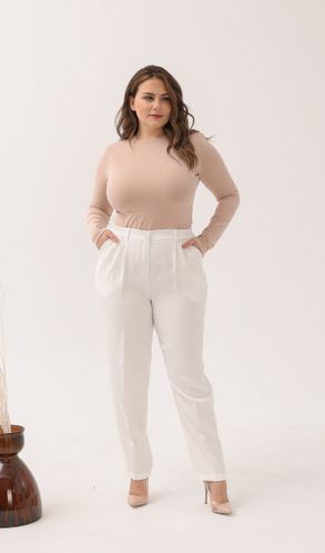 Брюки костюмные Смарт большого размера белые