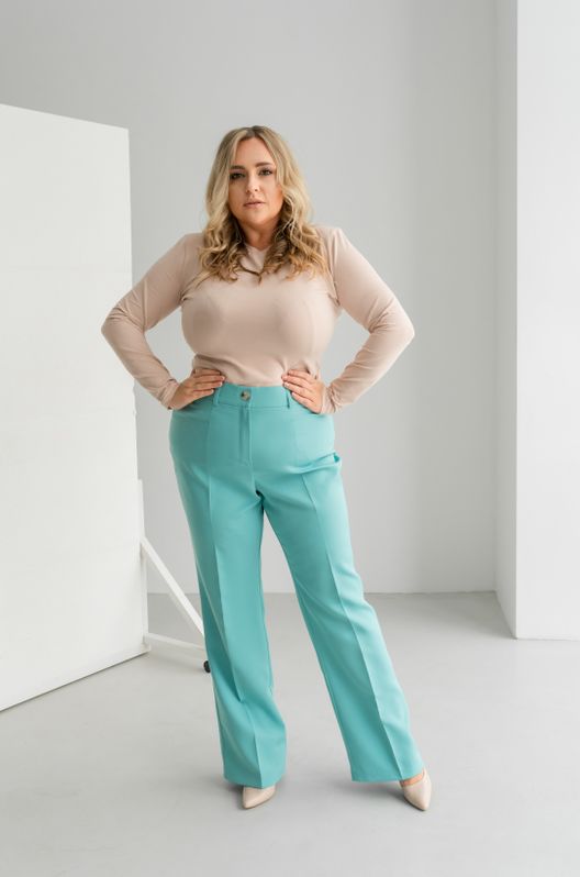 Штани класичні прямі без кишень великого розміру тіфані