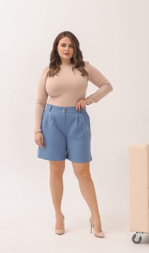 Шорти костюмні Смарт великого розміру синій джинс