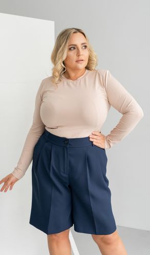 Шорти костюмні Смарт великого розміру темно-сині