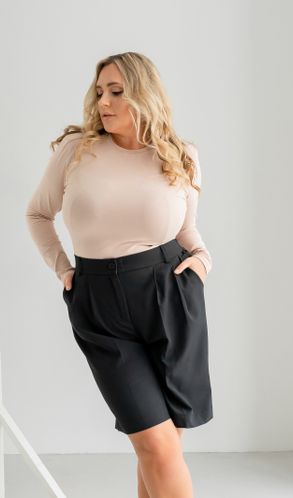 Шорти костюмні Смарт великого розміру чорні