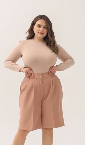 Шорти костюмні Смарт великого розміру бежеві