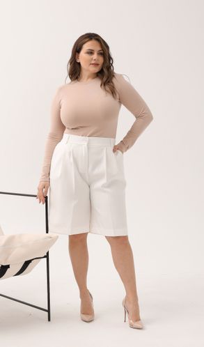 Шорти костюмні Смарт великого розміру білі