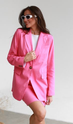 Пиджак льняной Оливия с подкладкой батист Малиновый 