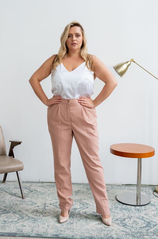 Штани з льону класичні великого розміру