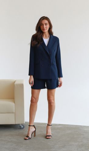 Костюм Смарт Жакет і Шорти Темно-синій