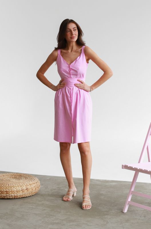 Сарафан из поплина Бант розовый