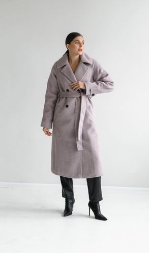 Пальто з кашеміру на теплому підкладі жемчужне