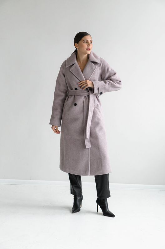 Пальто з кашеміру на теплому підкладі жемчужне