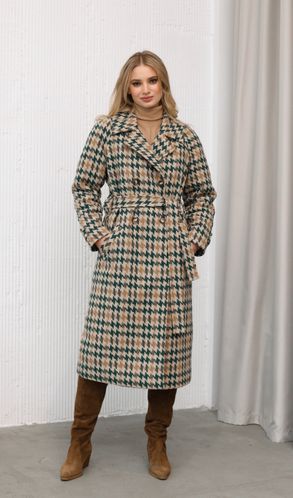 Пальто з кашеміру Осінь-Весна Зелене