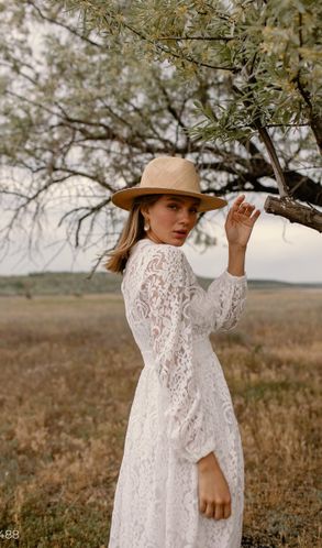 Женская шляпа FEDORA CLASSIC STRAW  Бежевый