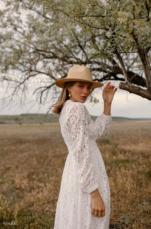 Женская шляпа FEDORA CLASSIC STRAW  Бежевый