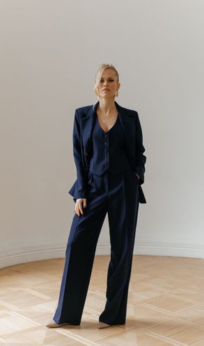  Костюм Тройка CHICAGO пиджак Смарт жилет и брюки-палаццо 