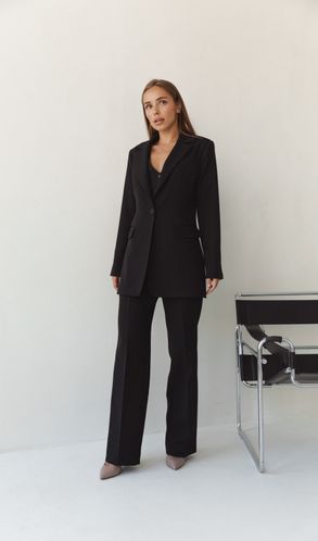 Костюм классический Джейн приталенный пиджак и брюки прямые черный