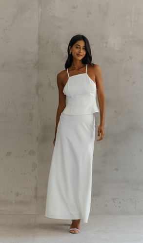 Юбка шелковая Teya макси белая