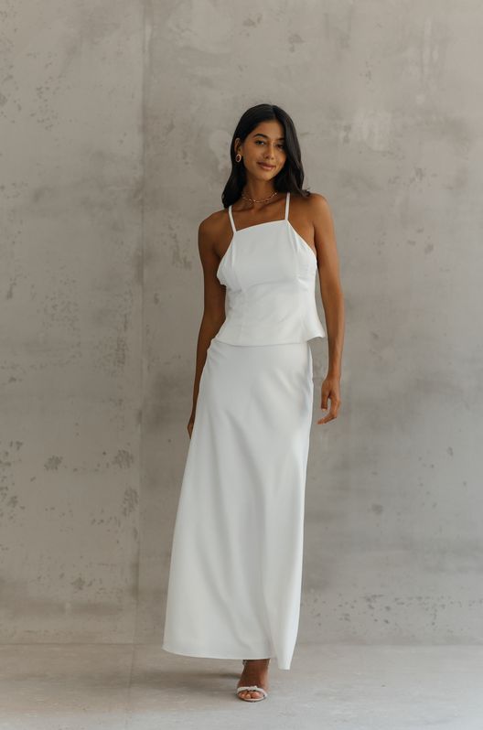 Юбка шелковая Teya макси белая