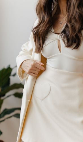 Юбка HEART из кашемира мини с аппликацией