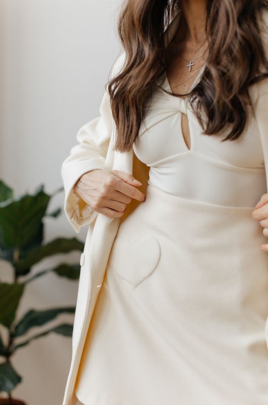 Юбка HEART из кашемира мини с аппликацией