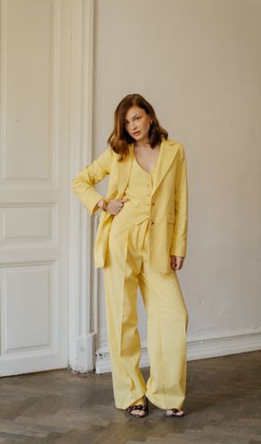 Костюм Трійка лляний MOROCCO жакет жилет та штани-палаццо 