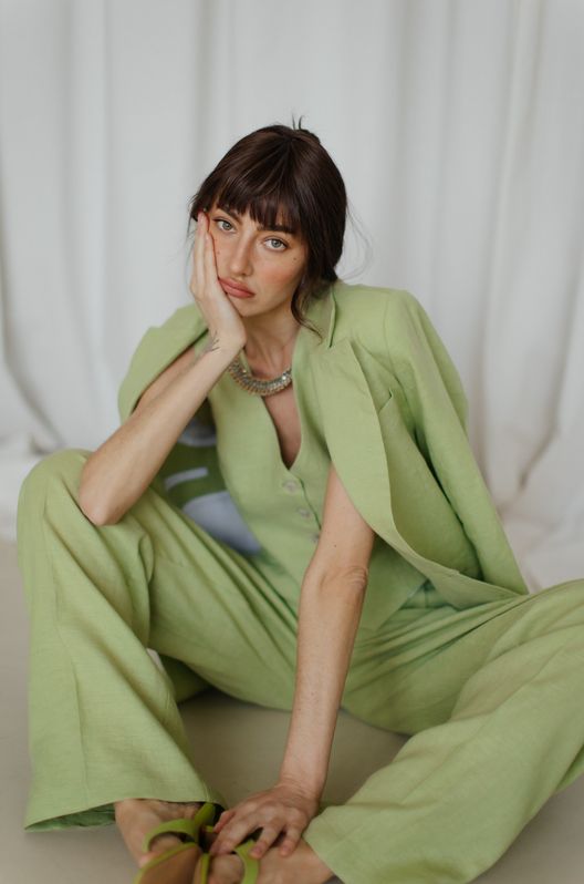 Костюм Трійка лляний MOROCCO жакет жилет та штани-палаццо 