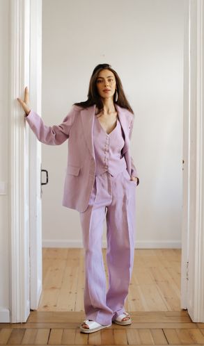 Костюм Трійка лляний MOROCCO жакет жилет та штани-палаццо 