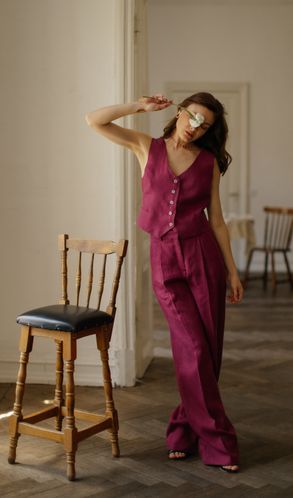 Костюм лляний MOROCCO жилет та штани-палаццо