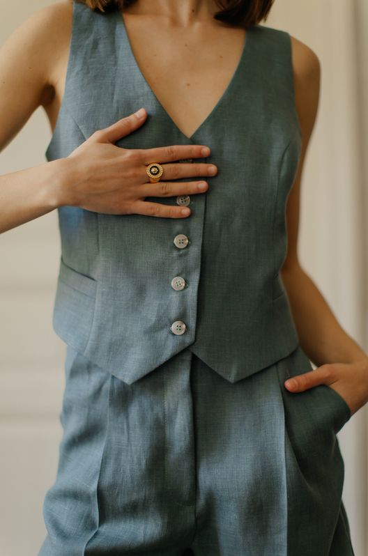 Костюм лляний MOROCCO жилет та штани-палаццо