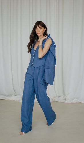 Костюм лляний MOROCCO жилет та штани-палаццо