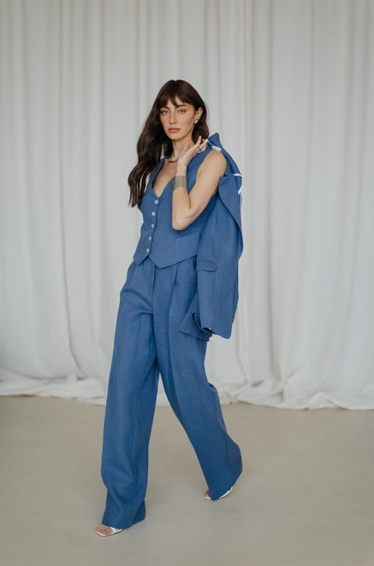 Костюм лляний MOROCCO жилет та штани-палаццо