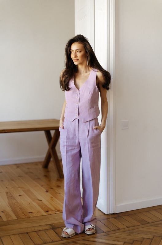 Костюм лляний MOROCCO жилет та штани-палаццо