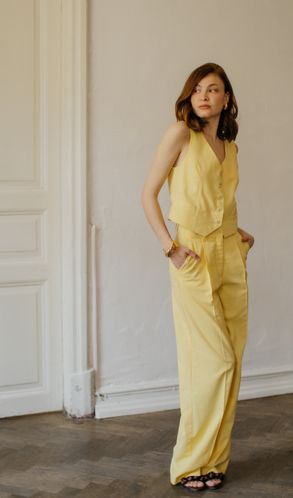 Брюки лляні MOROCCO Лимонний