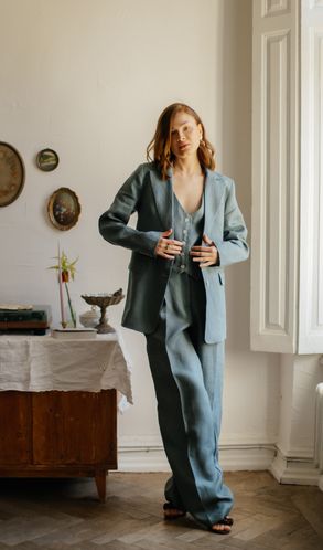 Брюки лляні MOROCCO Темно-зелений