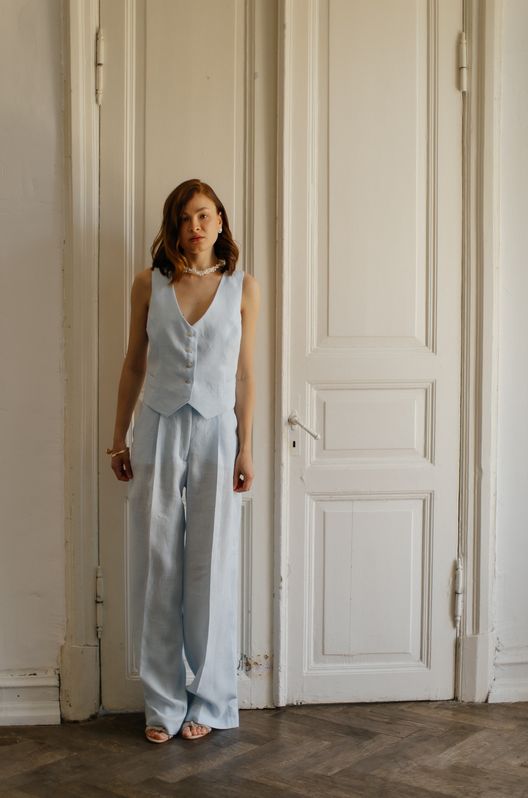 Брюки лляні MOROCCO Небесний