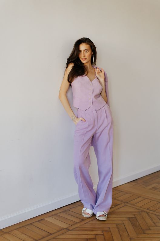 Брюки лляні MOROCCO Лавандовий