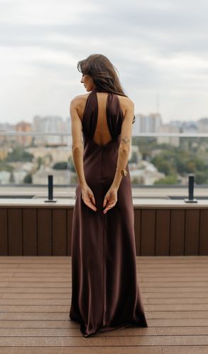 Шовкова сукня MERMAID з відкритою спинкою максі