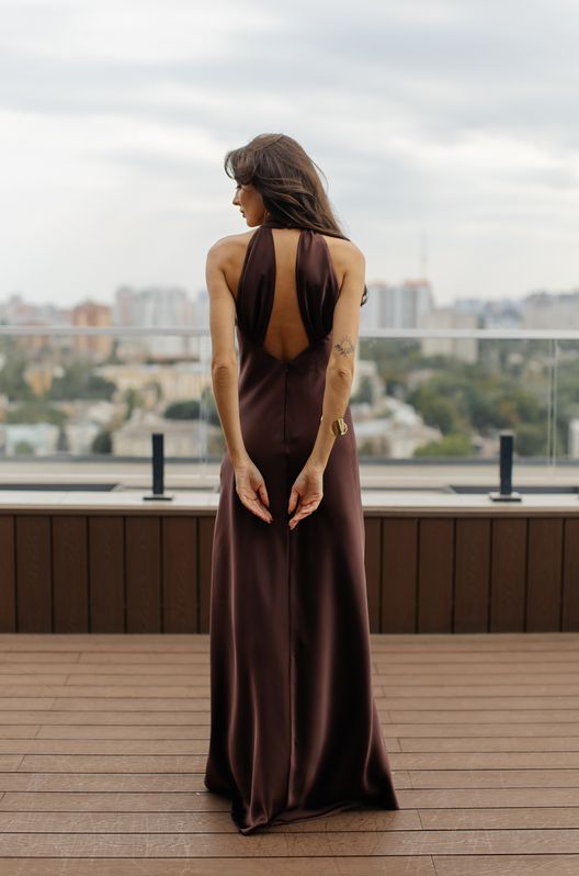 Шовкова сукня MERMAID з відкритою спинкою максі