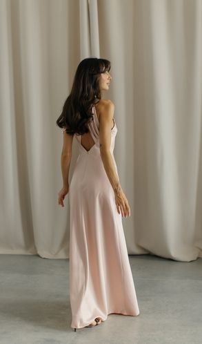 Шелковое платье MERMAID с открытой спиной макси