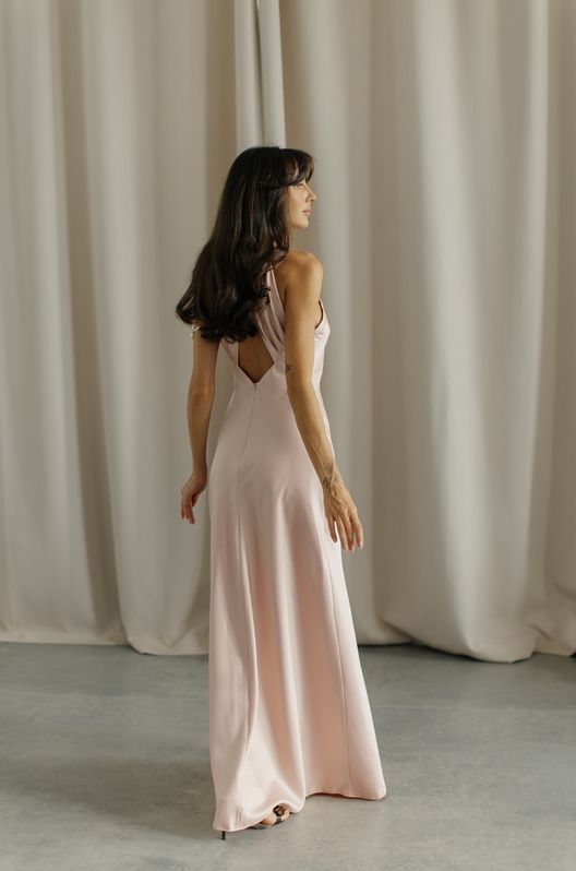 Шелковое платье MERMAID с открытой спиной макси
