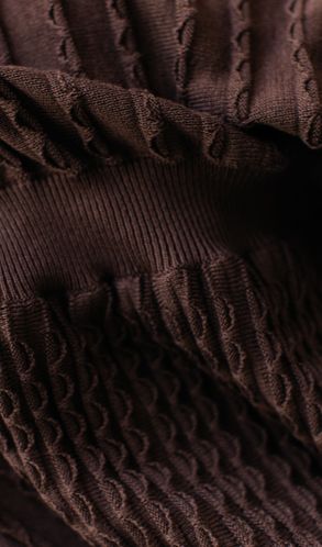 Плаття в'язане SARAH з плісірованою спідницею Шоколадний