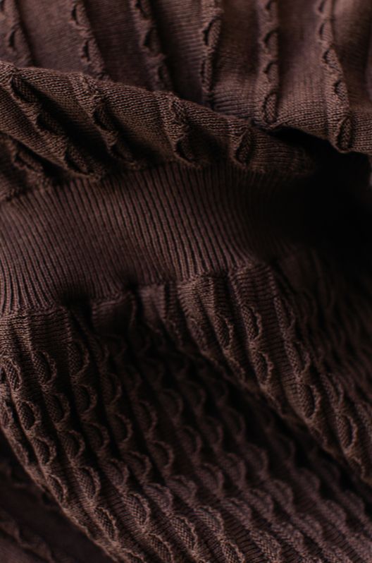 Плаття в'язане SARAH з плісірованою спідницею Шоколадний