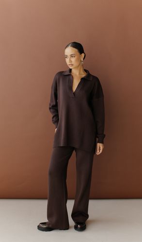 В'язаний повсякденний костюм SENSE Штани та Светр поло